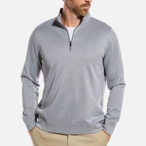 Hickey Freeman Gray Quarter-Zip Sweater